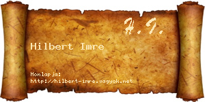 Hilbert Imre névjegykártya